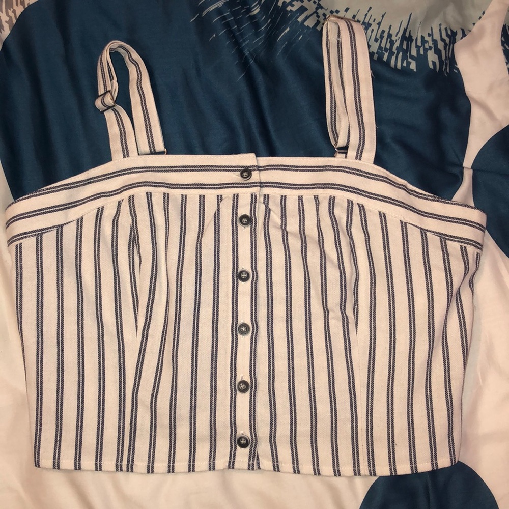 Blue and white tank top from tillys.